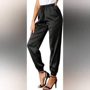 Sincerely Jules Black Satin Trousers